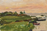 Н.Н.-Репин.-Закат.-Кубань.-Картон-масло-12×185-1962