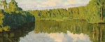 А.П. Ткачев. Лесное озеро. Км. 19×46, 1988