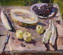v.r.-ezhakov.-natjurmort-s-dynej.-hm.-80h90.-2024