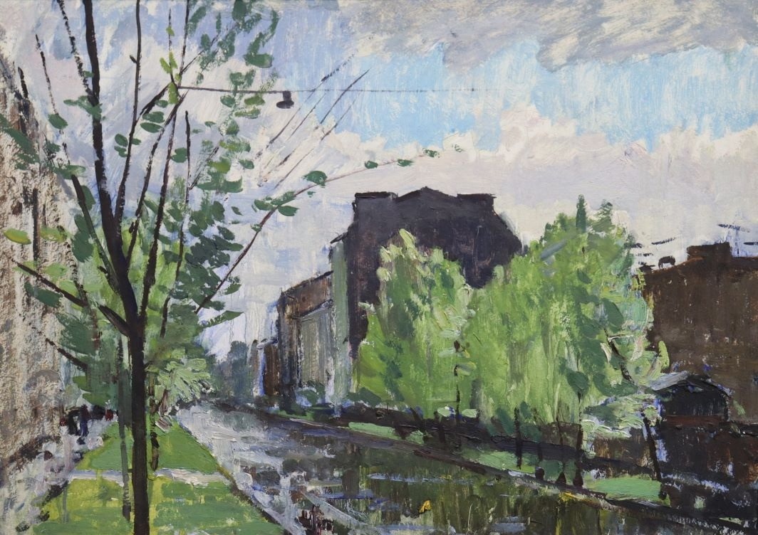 На Васильевском . Км. 50х69. 1963.