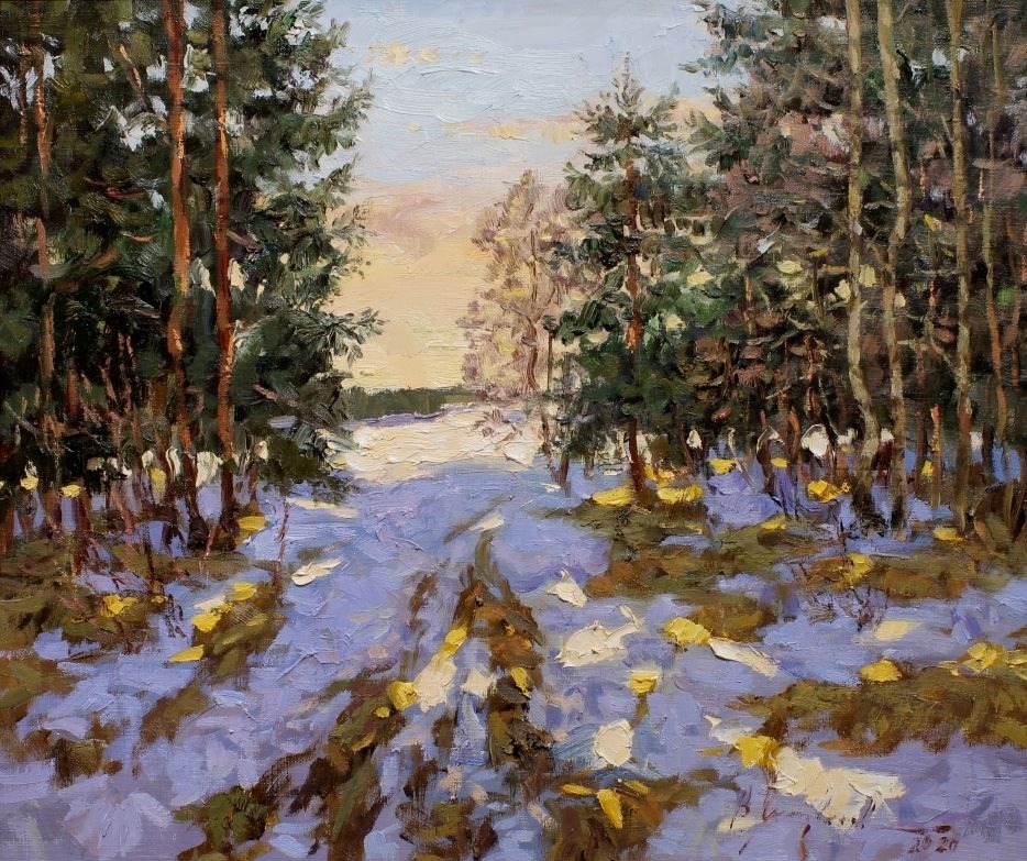 В.А. Литвинов. В канун весны. Хм. 50х60. 2020.