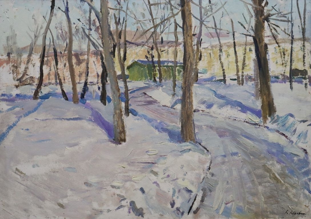 Весна. Мартовский день. Км. 50х70. 1962.