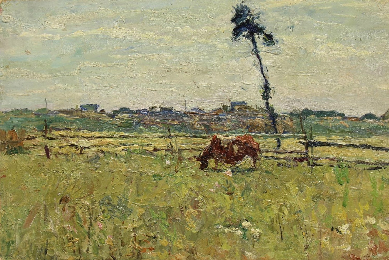 А.П. Ткачев. Этюд. Км. 19,5×29,5, 1949
